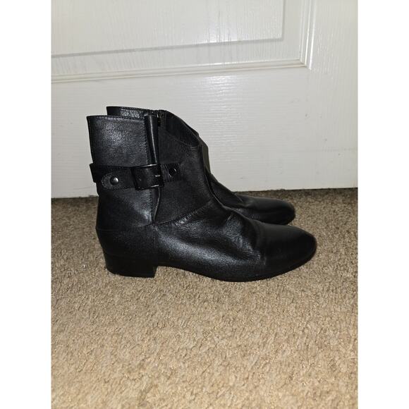 Spring Step Dail Black Leather Ankle Bootie Women's Size 39/ 8.5 EUC - Picture 1 of 7
